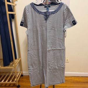 Kendra Scott Navy and White Striped Nightshirt